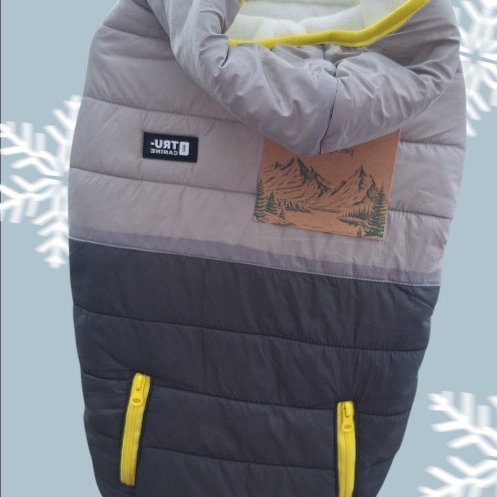 NWT TRU-CANINE dog puffer vest (or jacket) Large Yellow And Gray - Picture 4 of 10